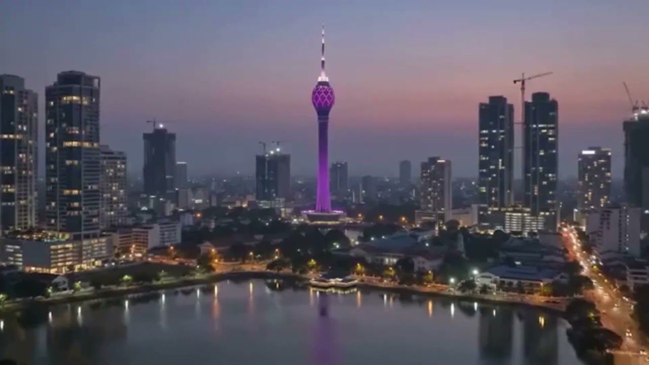 Colombo Lotus Tower skyline at dusk