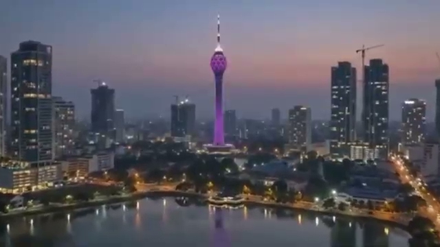 Colombo Lotus Tower skyline at dusk