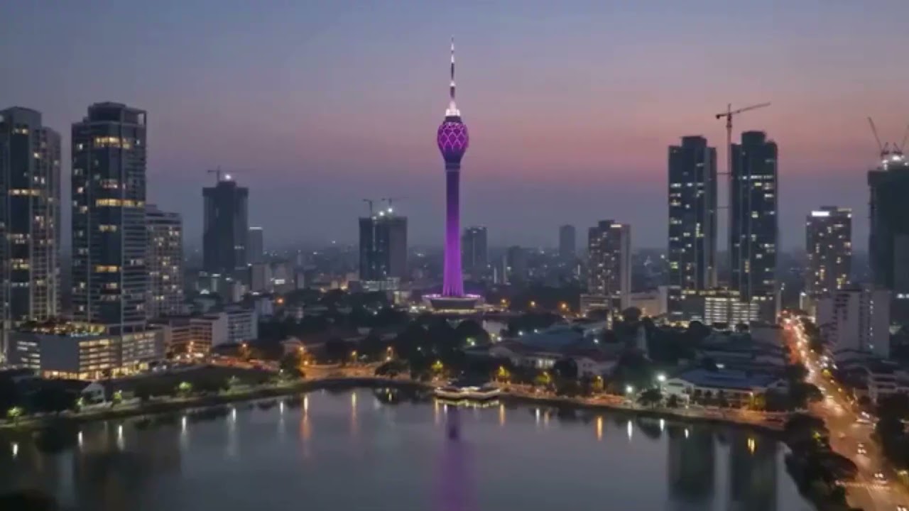 Colombo Lotus Tower skyline at dusk